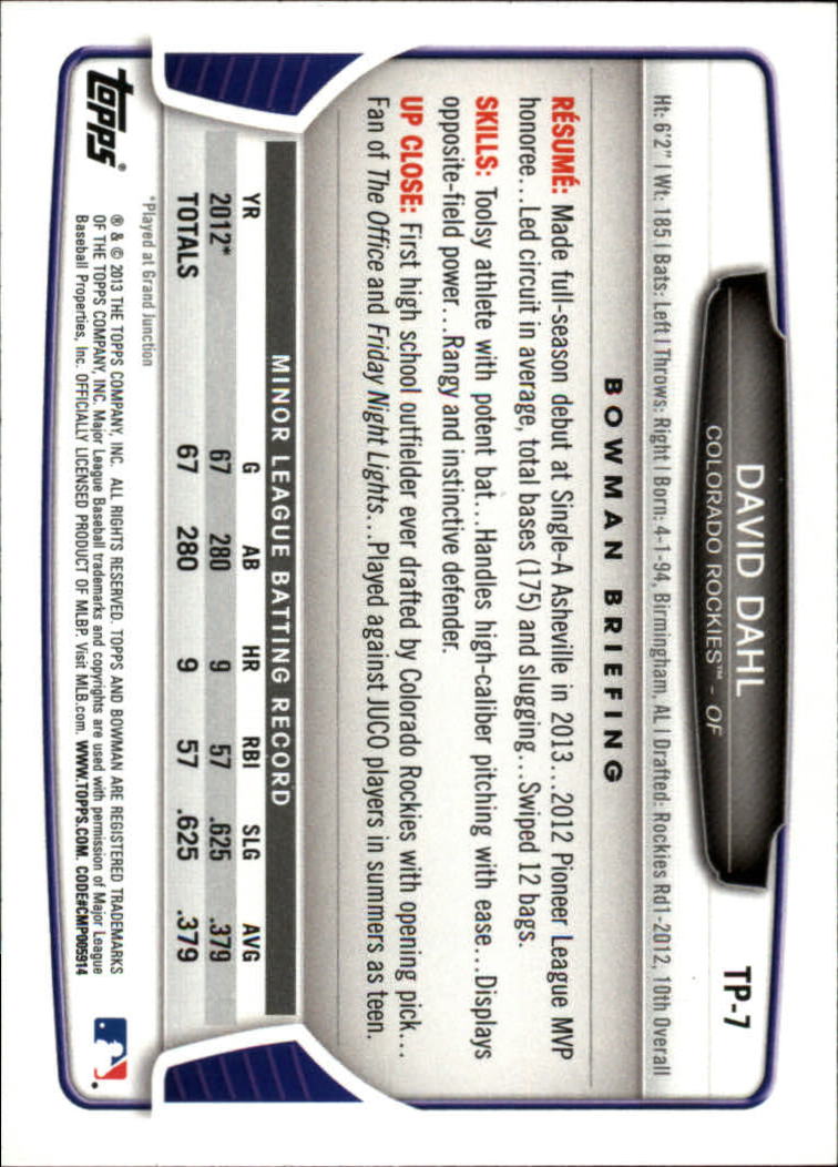 2013 Bowman Draft Baseball Part 2 - Picture 102 of 193