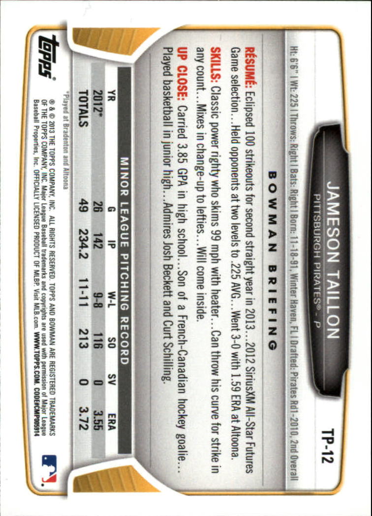 2013 Bowman Draft Baseball Part 2 - Picture 110 of 193