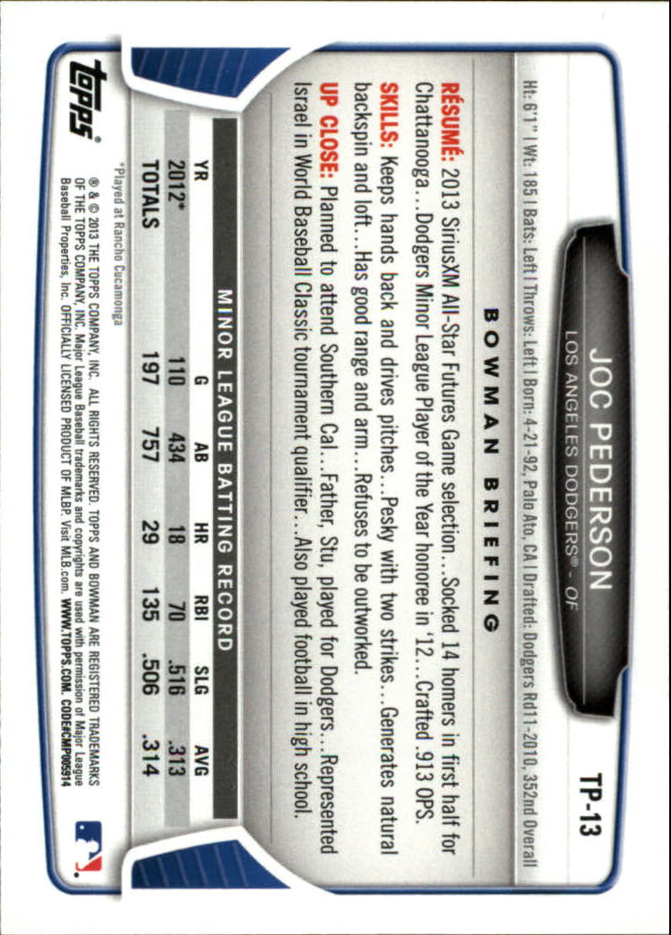 2013 Bowman Draft Baseball Part 2 - Picture 112 of 193