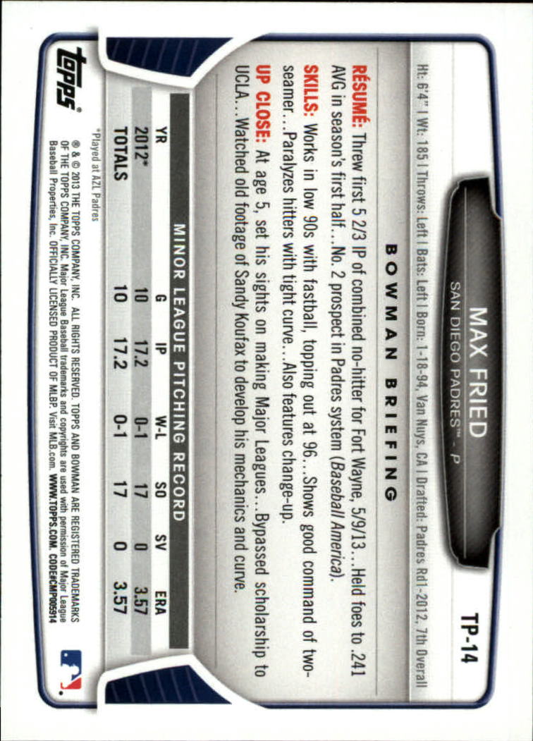 2013 Bowman Draft Baseball Part 2 - Picture 114 of 193