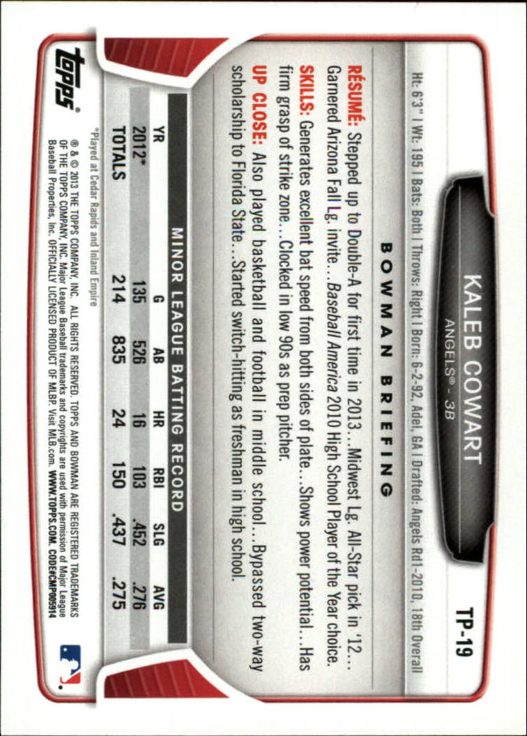 2013 Bowman Draft Baseball Part 2 - Picture 124 of 193