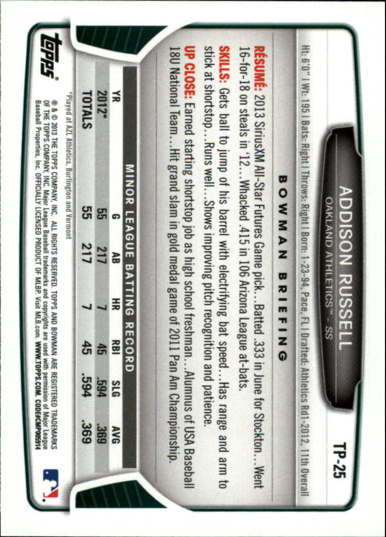 2013 Bowman Draft Baseball Part 2 - Picture 136 of 193