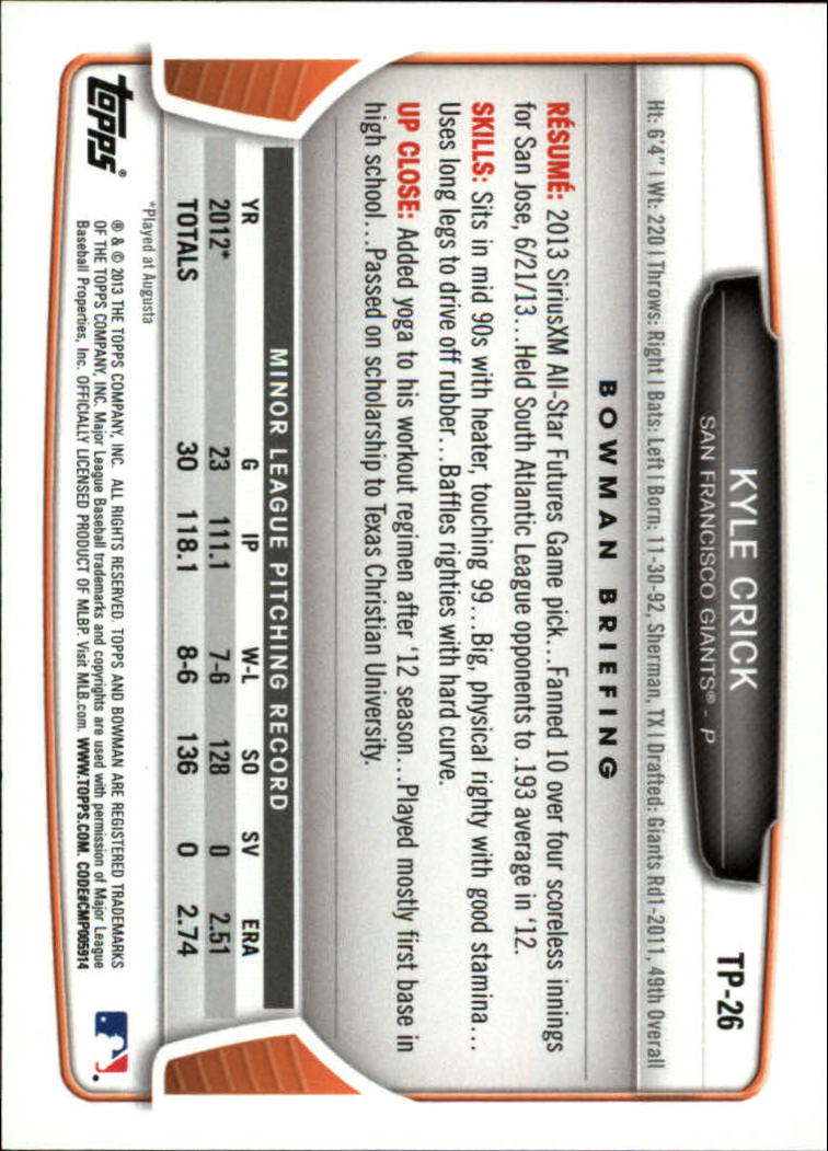 2013 Bowman Draft Baseball Part 2 - Picture 138 of 193