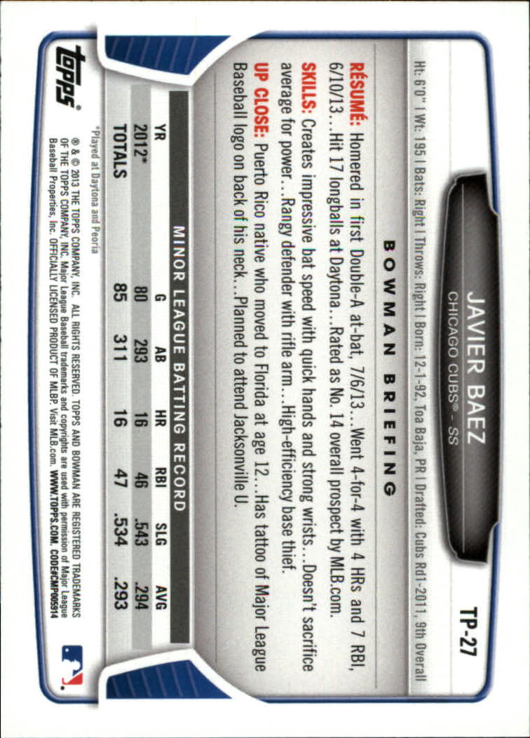 2013 Bowman Draft Baseball Part 2 - Picture 140 of 193