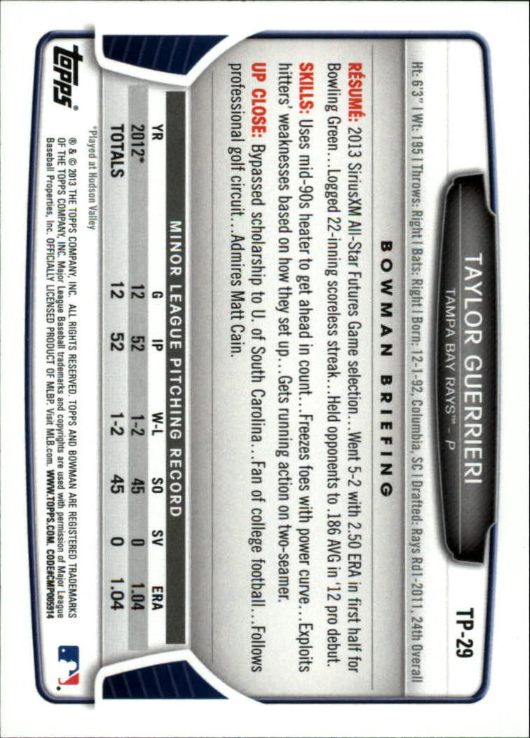 2013 Bowman Draft Baseball Part 2 - Picture 144 of 193