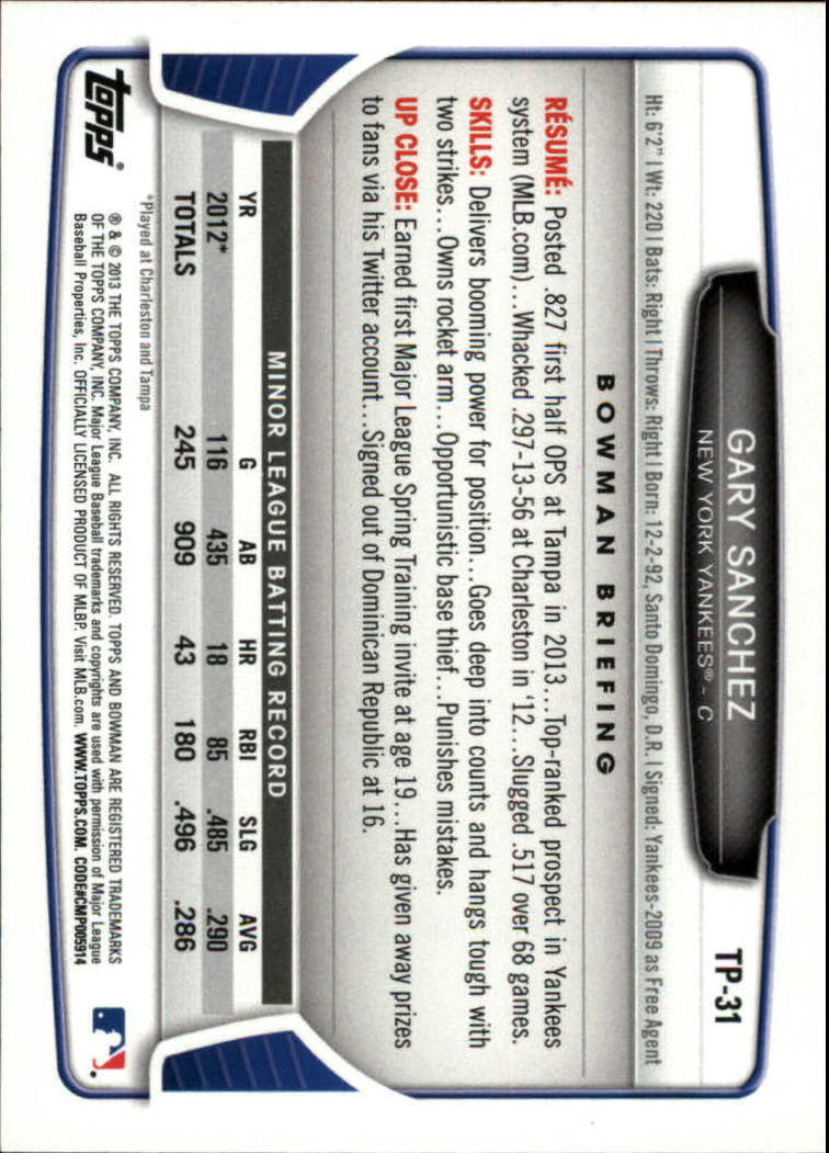 2013 Bowman Draft Baseball Part 2 - Picture 148 of 193