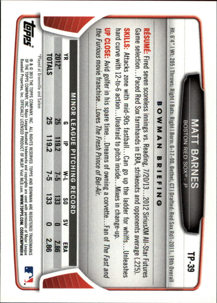 2013 Bowman Draft Baseball Part 2 - Picture 164 of 193