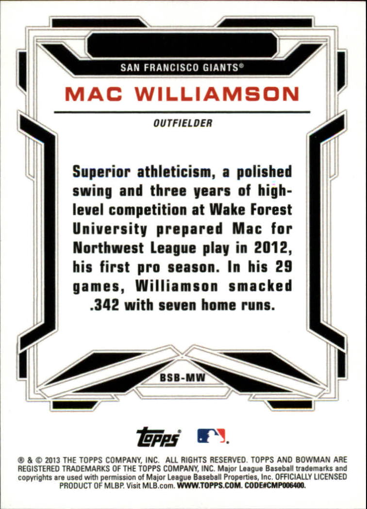 2013 Bowman Draft Baseball Part 2 - Picture 48 of 193