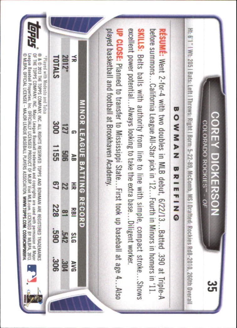 2013 Bowman Draft Baseball Part 2 - Picture 88 of 193