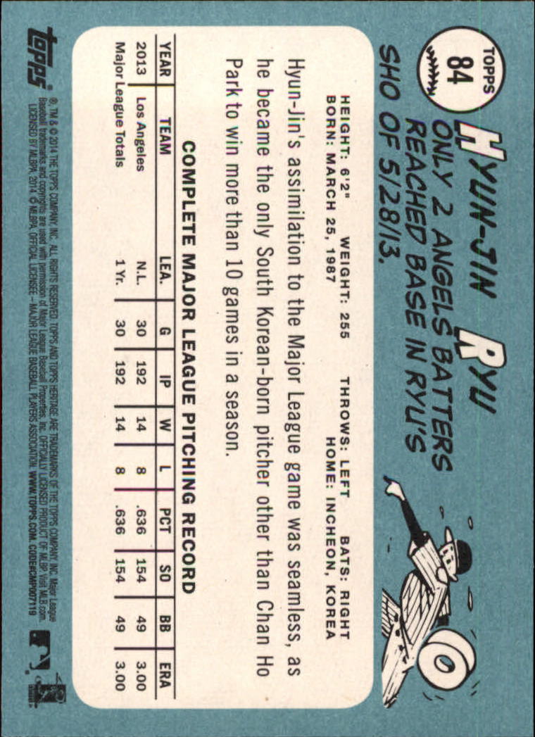 2014 Topps Heritage Baseball Card Pick 2-262 - Picture 157 of 489