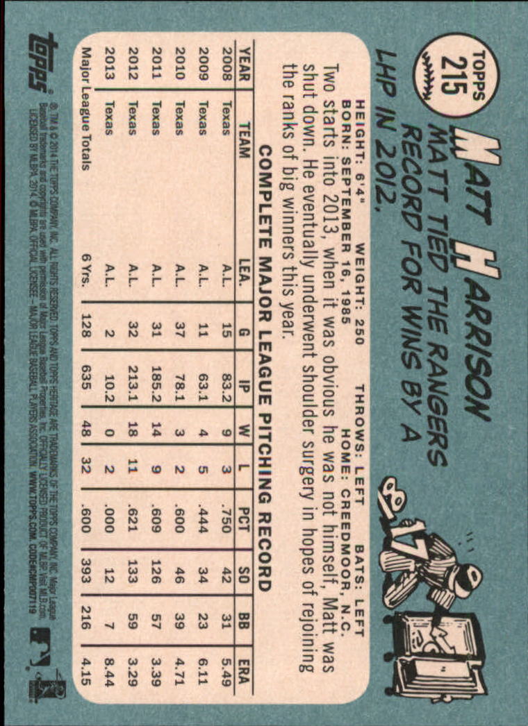 2014 Topps Heritage Baseball Card Pick 2-262 - Picture 407 of 489