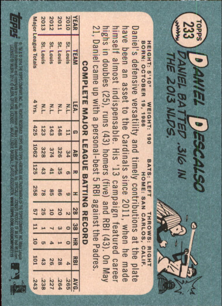 2014 Topps Heritage Baseball Card Pick 2-262 - Picture 437 of 489