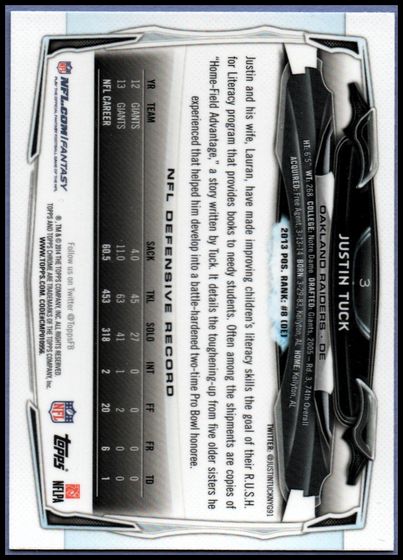 2014 Topps Chrome Football Part 1 Main Set Cards #1 to #220 - Picture 7 of 415