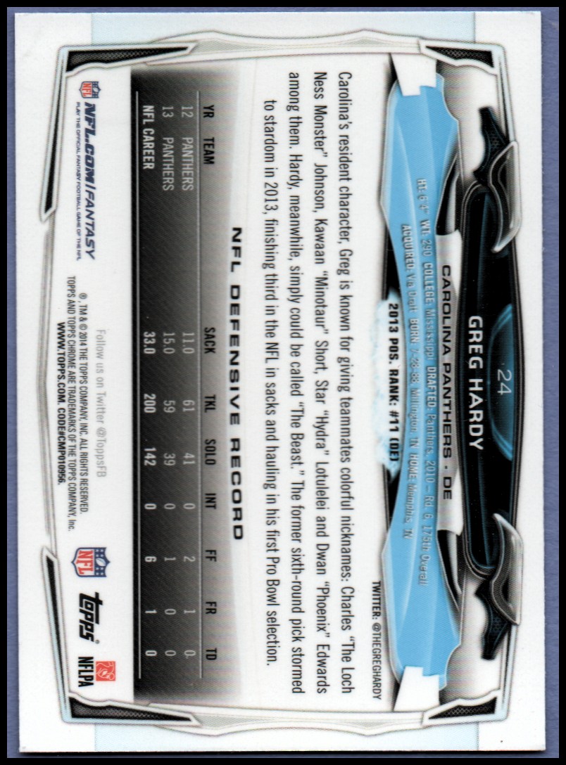 2014 Topps Chrome Football Part 1 Main Set Cards #1 to #220 - Picture 49 of 415