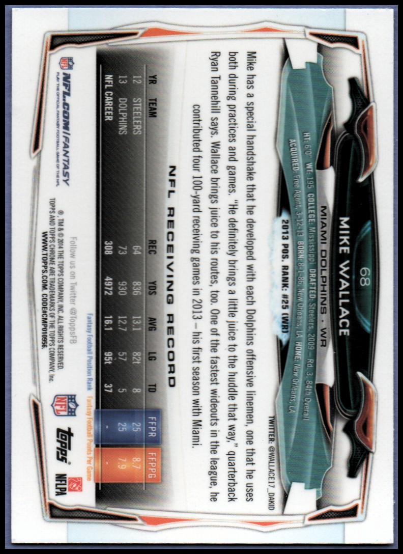 2014 Topps Chrome Football Part 1 Main Set Cards #1 to #220 - Picture 137 of 415