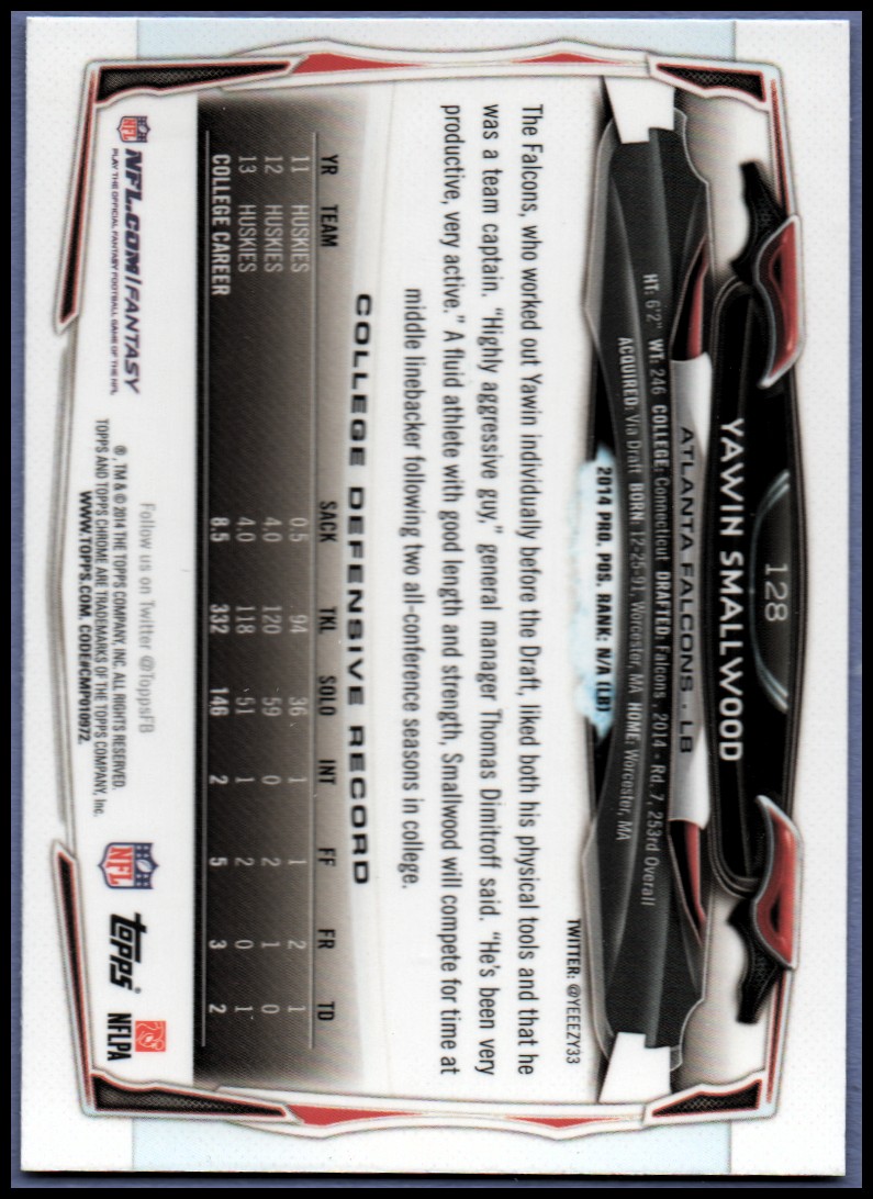 2014 Topps Chrome Football Part 1 Main Set Cards #1 to #220 - Picture 249 of 415