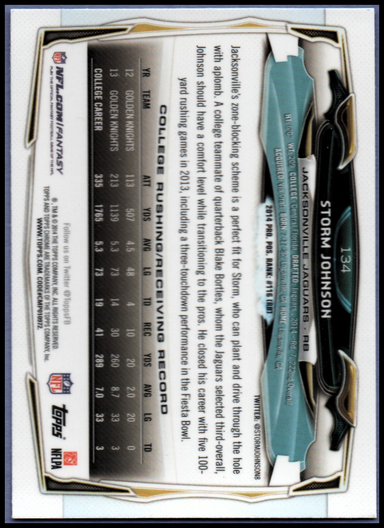 2014 Topps Chrome Football Part 1 Main Set Cards #1 to #220 - Picture 261 of 415