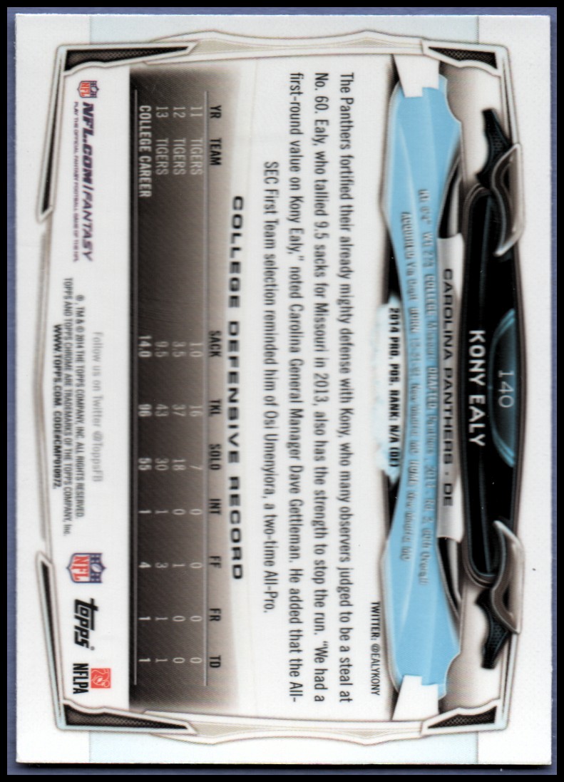 2014 Topps Chrome Football Part 1 Main Set Cards #1 to #220 - Picture 271 of 415