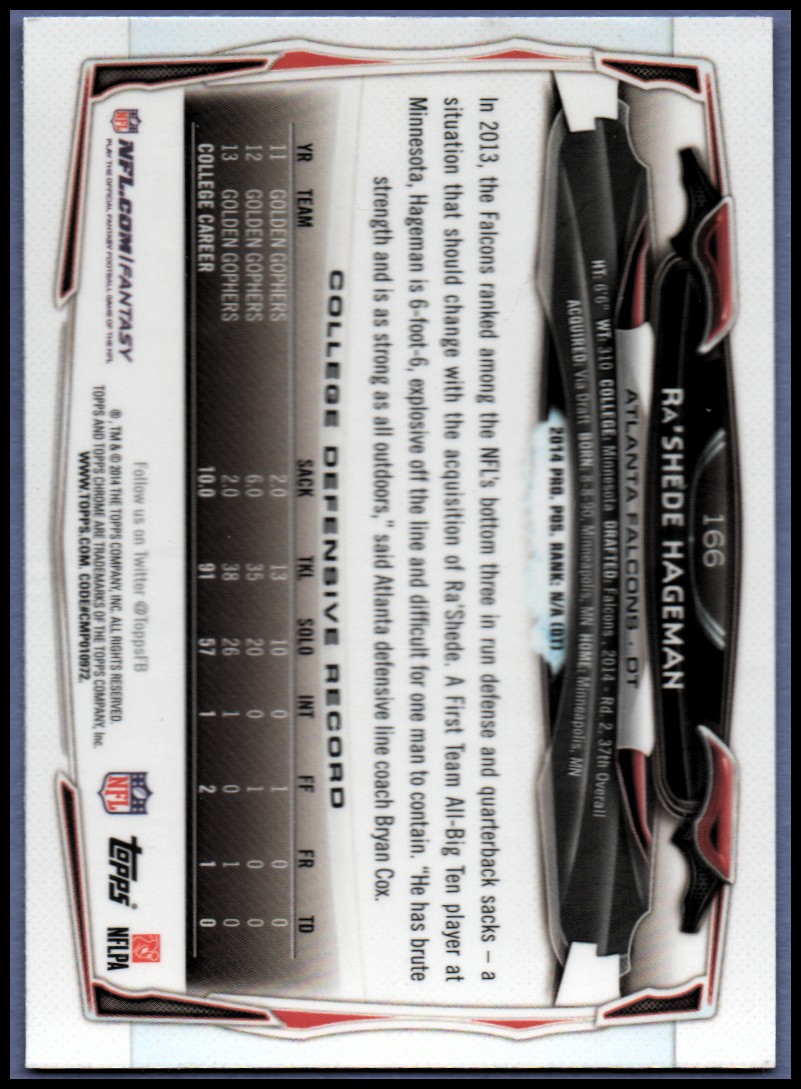 2014 Topps Chrome Football Part 1 Main Set Cards #1 to #220 - Picture 319 of 415