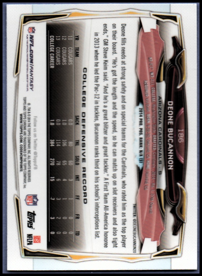 2014 Topps Chrome Football Part 1 Main Set Cards #1 to #220 - Picture 353 of 415