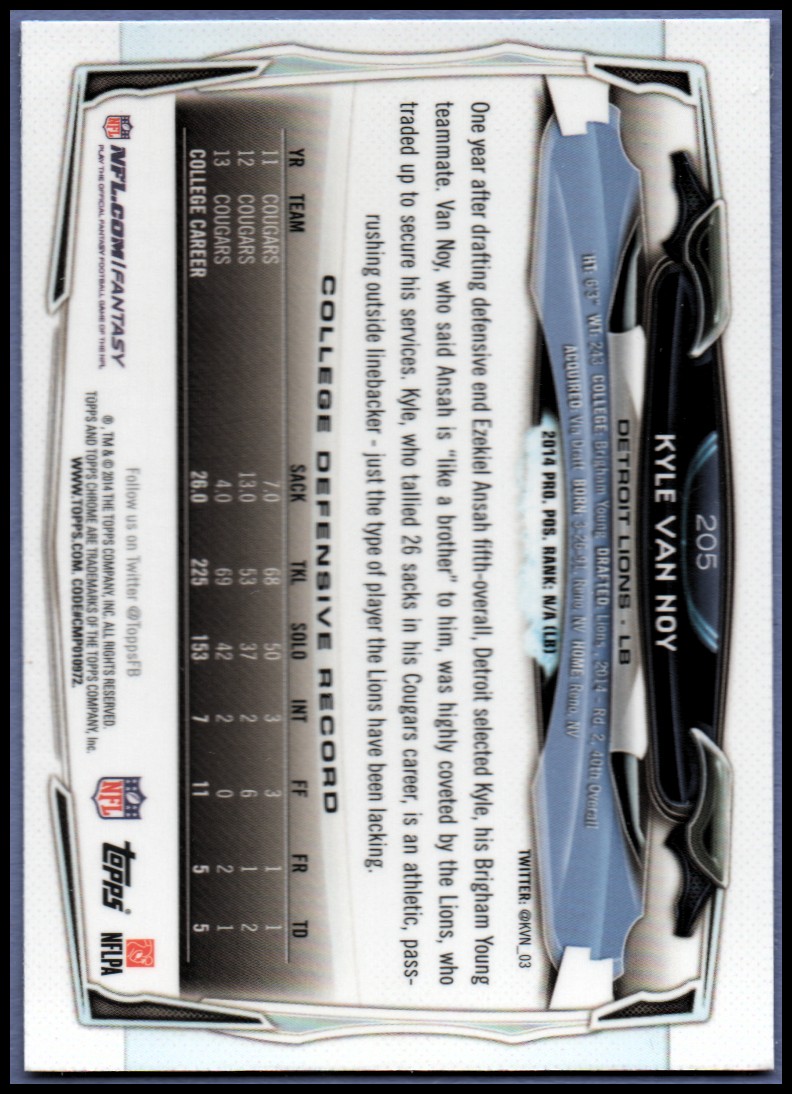 2014 Topps Chrome Football Part 1 Main Set Cards #1 to #220 - Picture 389 of 415