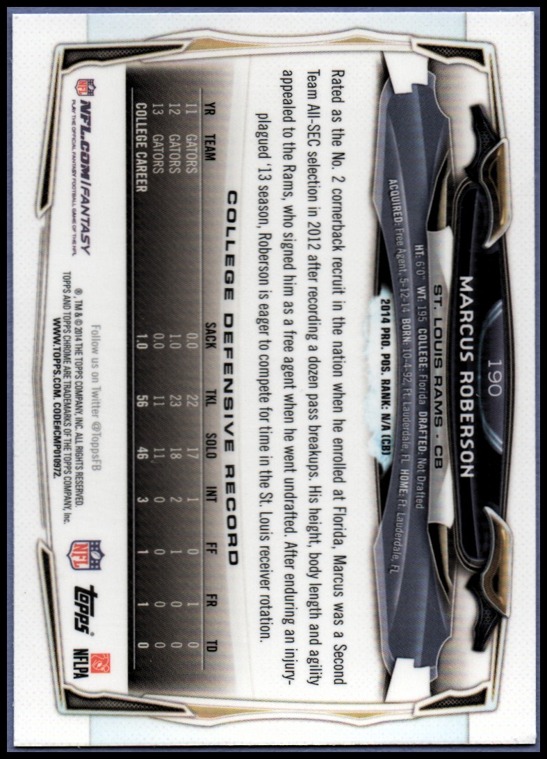 2014 Topps Chrome Football Part 2 Refractors Parallel Cards - Picture 221 of 233