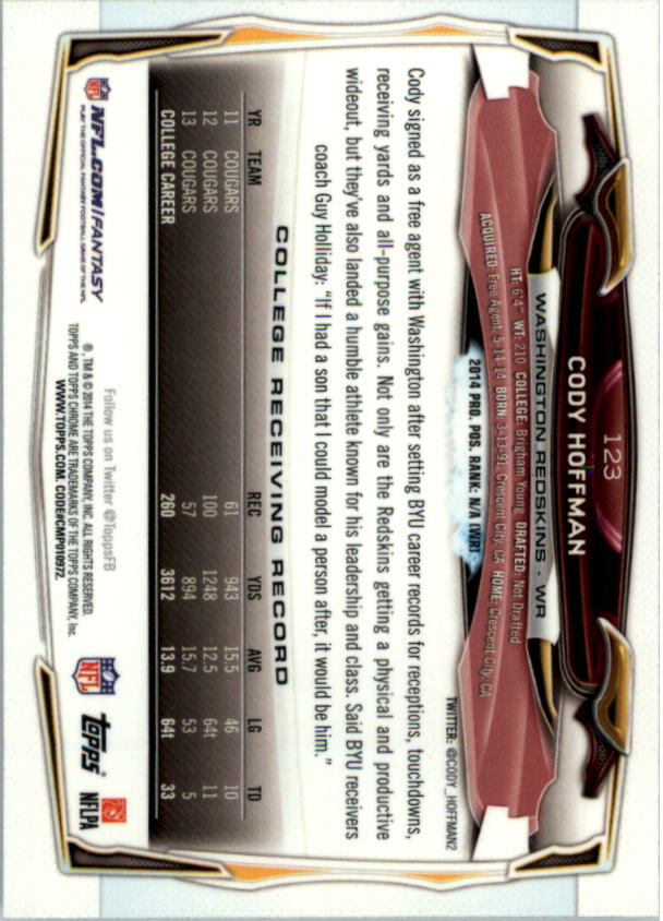 2014 Topps Chrome Football Part 2 Refractors Parallel Cards - Picture 13 of 233