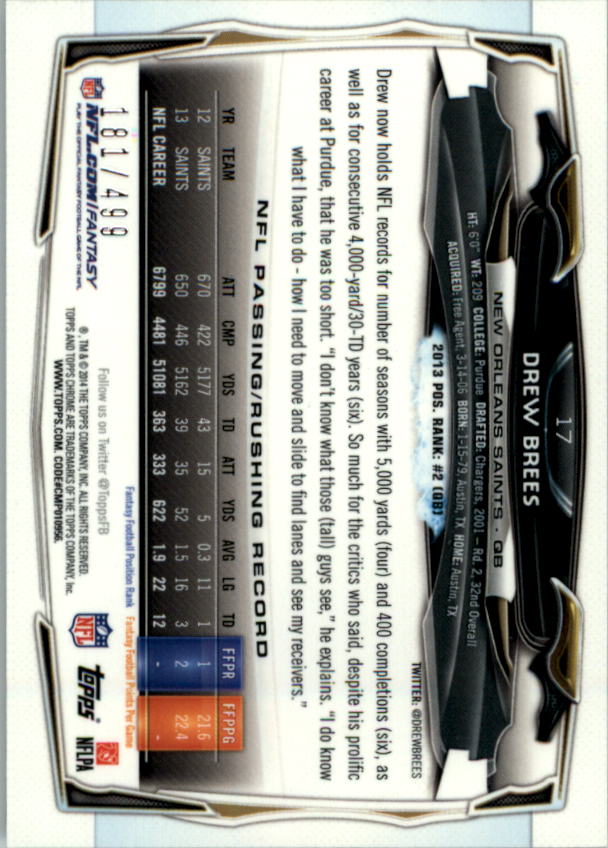 2014 Topps Chrome Football Part 2 Refractors Parallel Cards - Picture 25 of 233