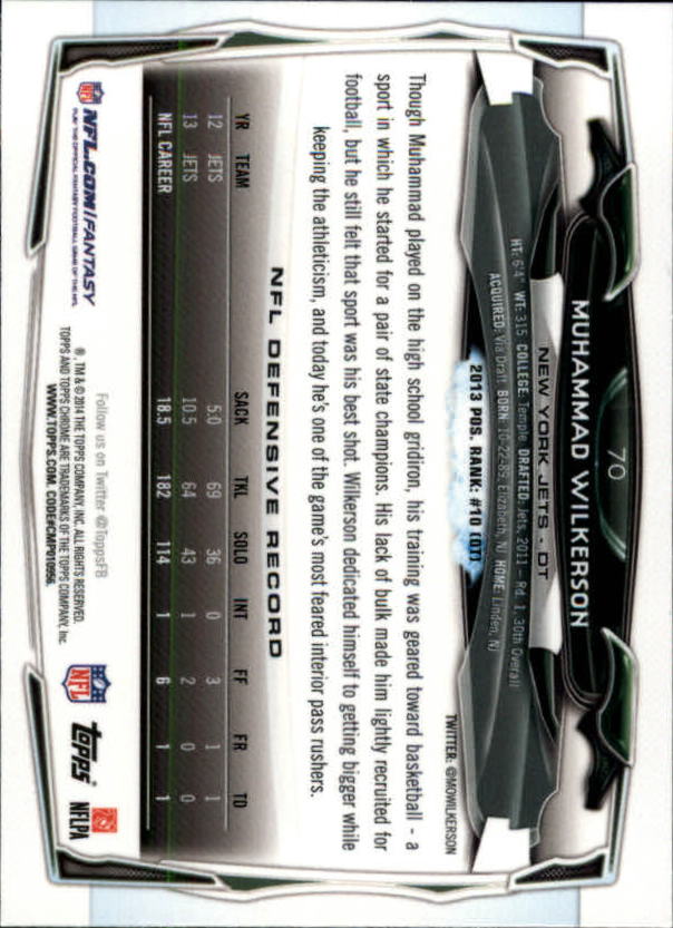 2014 Topps Chrome Football Part 2 Refractors Parallel Cards - Picture 72 of 233