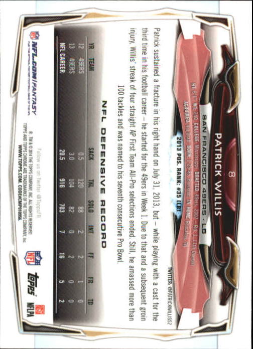2014 Topps Chrome Football Part 2 Refractors Parallel Cards - Picture 40 of 233