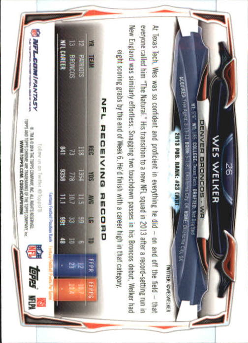 2014 Topps Chrome Football Part 2 Refractors Parallel Cards - Picture 44 of 233