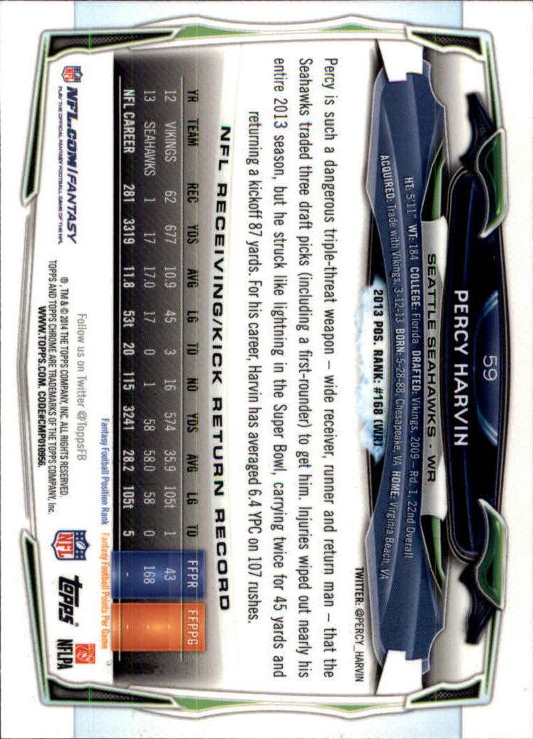2014 Topps Chrome Football Part 2 Refractors Parallel Cards - Picture 52 of 233