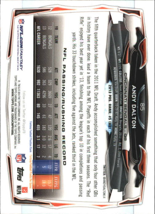 2014 Topps Chrome Football Part 2 Refractors Parallel Cards - Picture 58 of 233