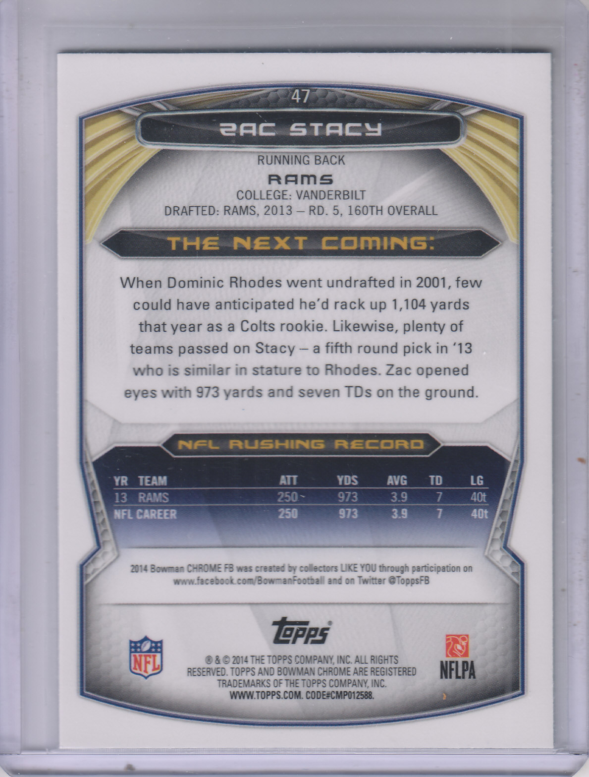 2014 Bowman Chrome Football Part 2 Parallel Refractors Cards - Picture 94 of 157