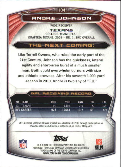2014 Bowman Chrome Football Part 2 Parallel Refractors Cards - Picture 114 of 157