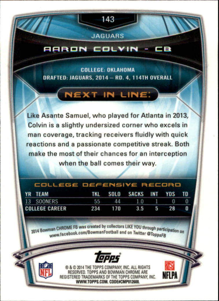 2014 Bowman Chrome Football Part 2 Parallel Refractors Cards - Picture 129 of 157