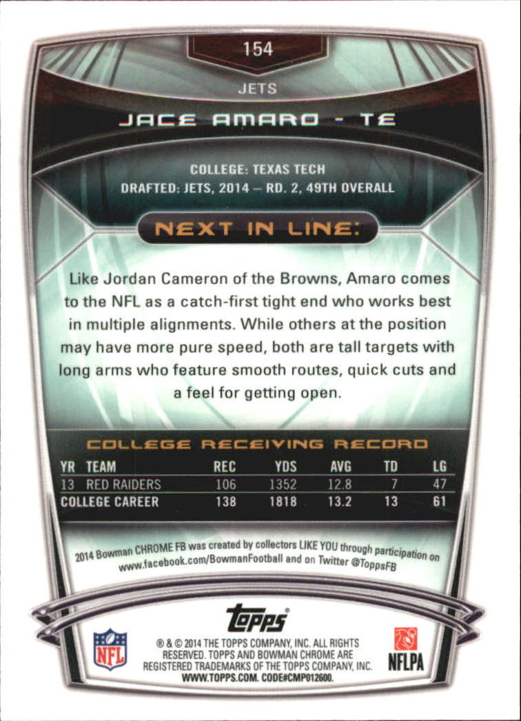 2014 Bowman Chrome Football Part 2 Parallel Refractors Cards - Picture 134 of 157