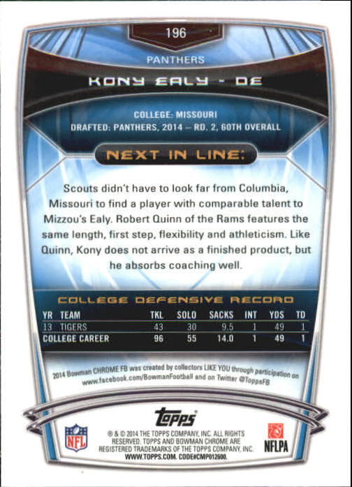 2014 Bowman Chrome Football Part 2 Parallel Refractors Cards - Picture 148 of 157