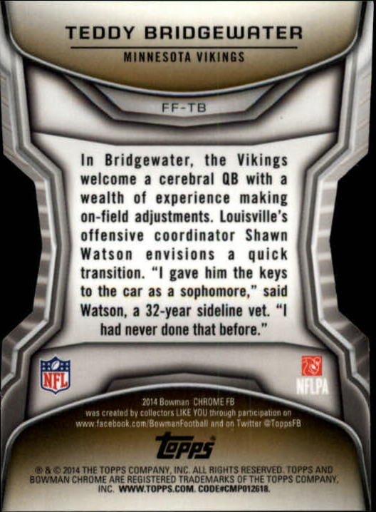 2014 Bowman Chrome Football Part 3 Insert and Rookie Autograph Cards - Picture 55 of 90