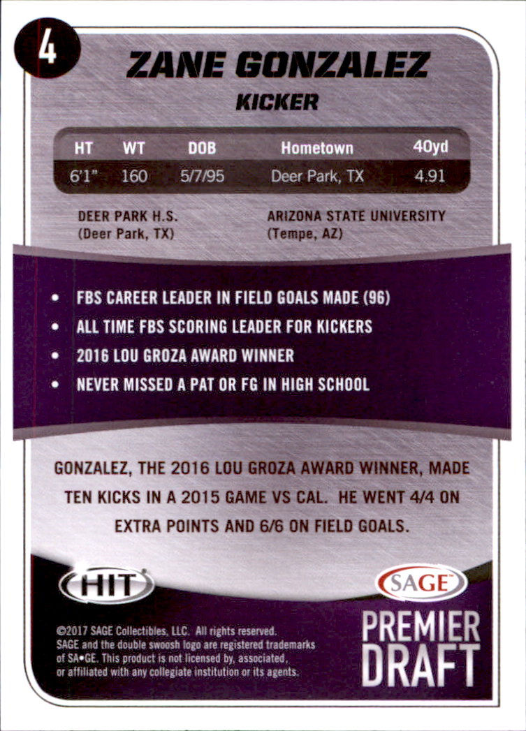 2017 SAGE HIT Premier Draft YOU PICK - Picture 9 of 149