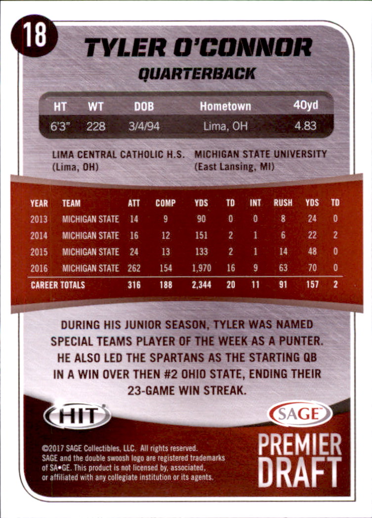 2017 SAGE HIT Premier Draft YOU PICK - Picture 23 of 149