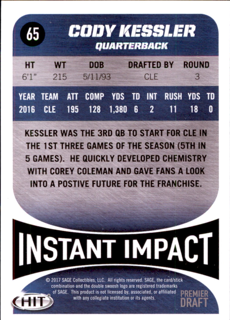 2017 SAGE HIT Premier Draft YOU PICK - Picture 75 of 149