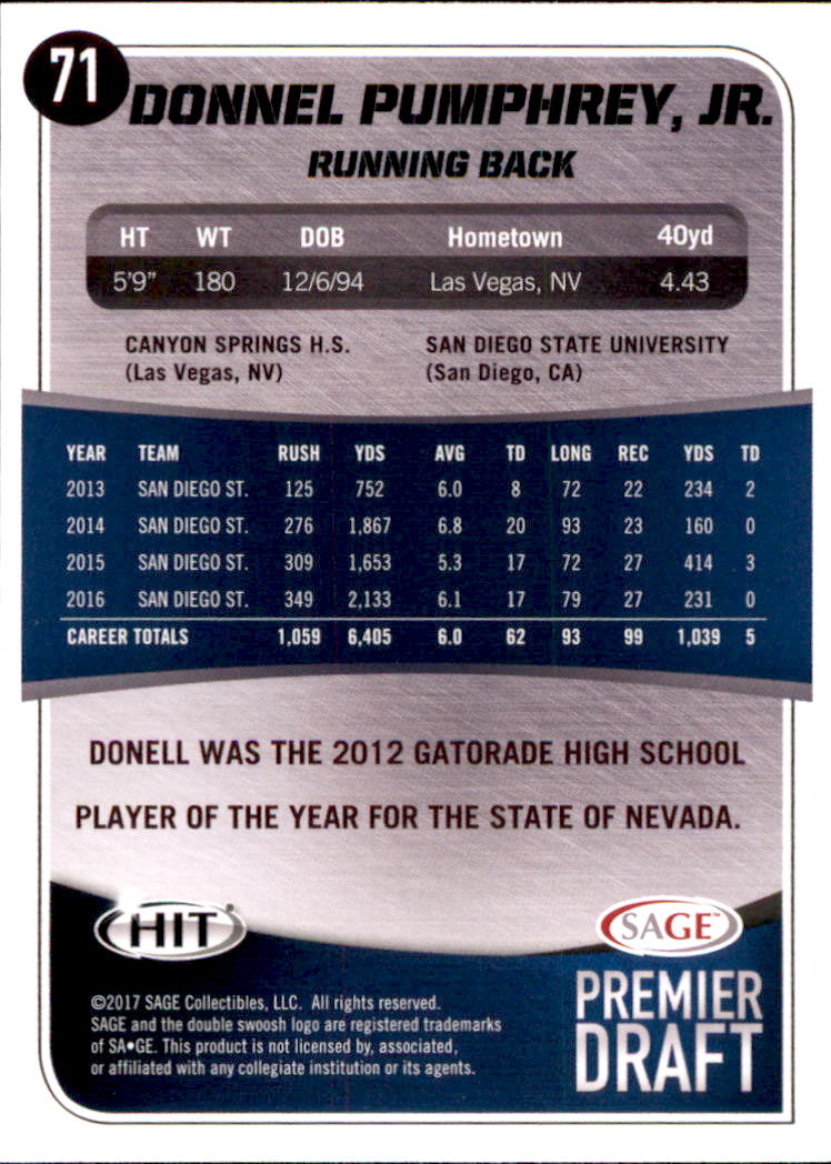 2017 SAGE HIT Premier Draft YOU PICK - Picture 85 of 149