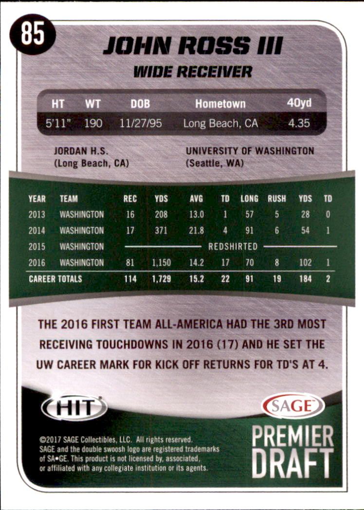 2017 SAGE HIT Premier Draft YOU PICK - Picture 105 of 149