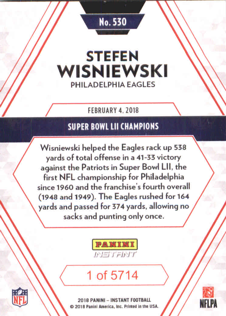 2018 Panini Instant Super Bowl LII Champions Eagles /5714 Kenjon Barner