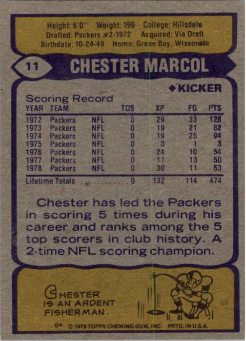 : 1979 Topps # 11 Chester Marcol Green Bay Packers (Football  Card) EX Packers : Collectibles & Fine Art