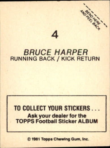 1981 Topps Football Sticker Complete Set Of 262 