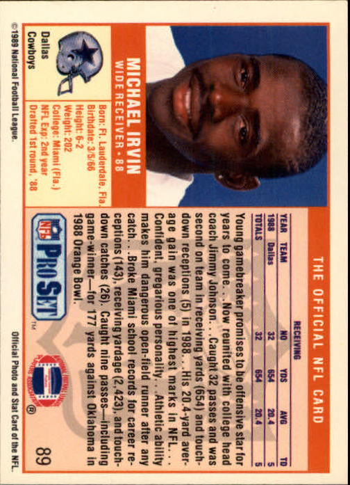 1989 Pro Set Football "Main Set" Cards #1 to #250 Rookies and Veterans - Picture 177 of 493