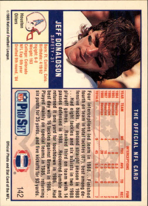 1989 Pro Set Football "Main Set" Cards #1 to #250 Rookies and Veterans - Picture 281 of 493