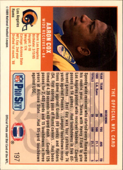 1989 Pro Set Football "Main Set" Cards #1 to #250 Rookies and Veterans - Picture 387 of 493